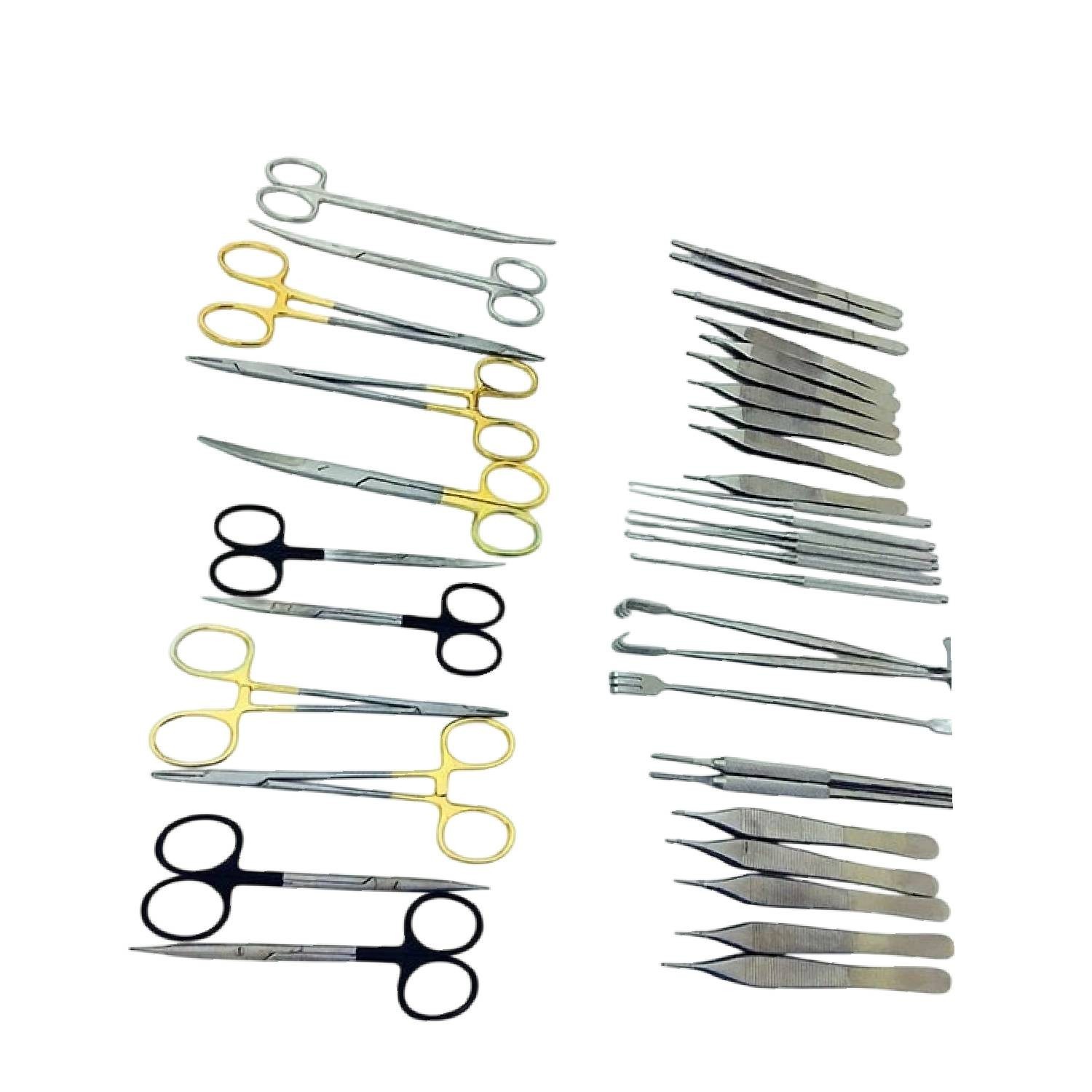 Plastic surgery basic set kit of general surgery instrument set of 37 pcs