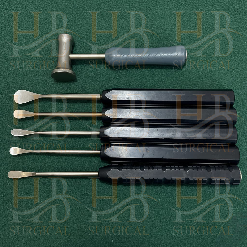 Cobb Elevator Set Spine Surgical orthopedic instruments set of 6 pcs black color