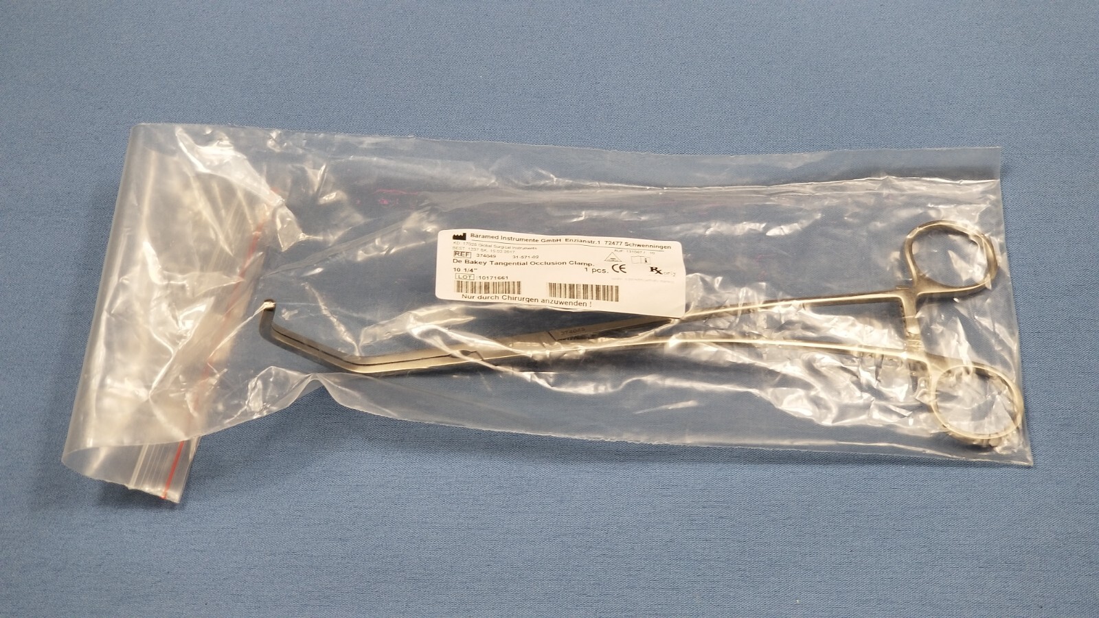 German Stainless Steel Debakey Tangential Occusion Clamps 374049
