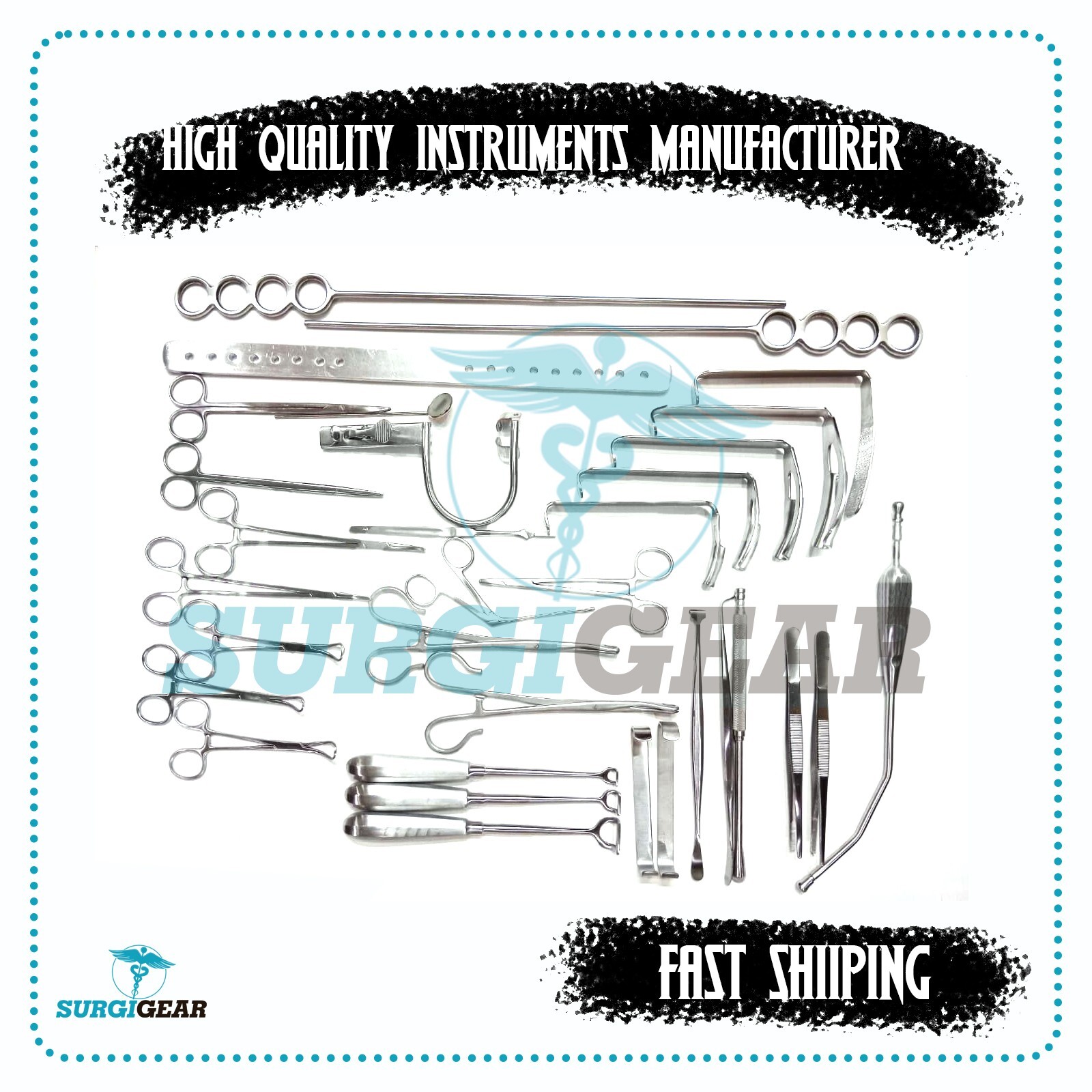Tonsillectomy and Adenoidectomy Set of 30 Pcs Surgical Instruments Kit with Box