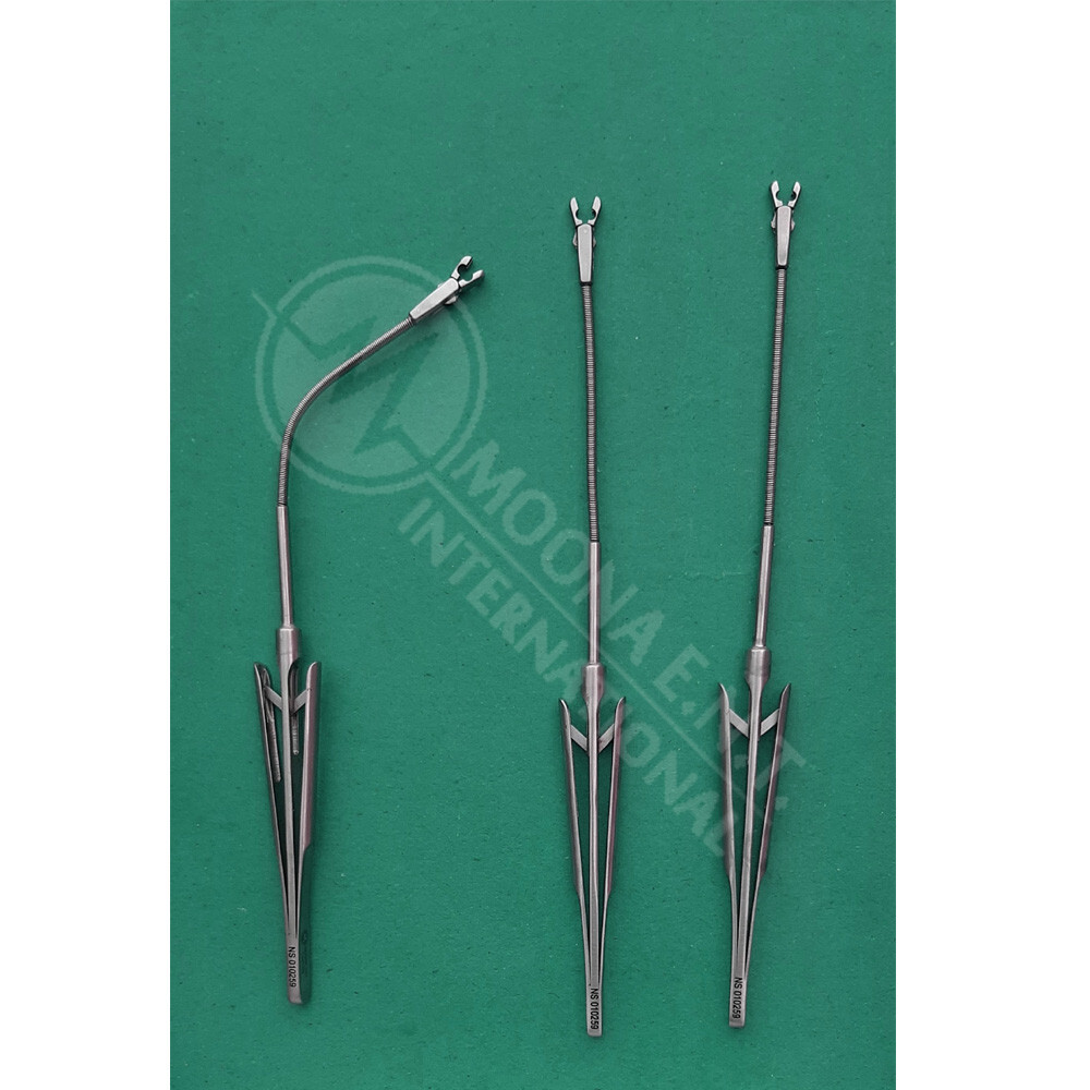 Aneurysm Clip Applicator Flexible 0° To 90° With 10 pieces Titanium Clips