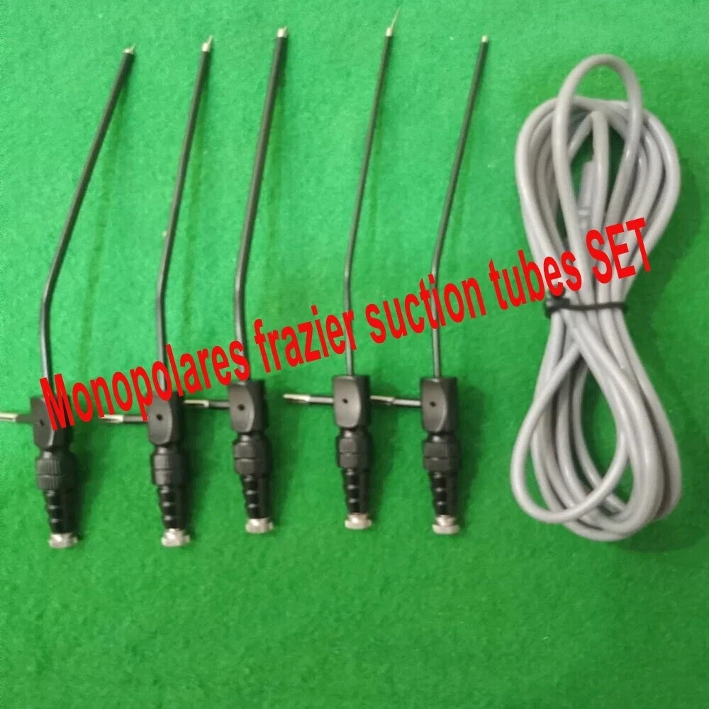 Monopolares frazier suction tubes SET OF 5 PCS with cable General Surgery