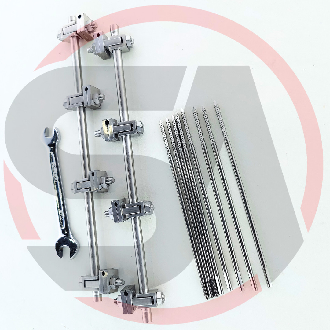 External Fixator 3.5mm A.O Mini Clamps & Pins Veterinary Surgical Instrument Set