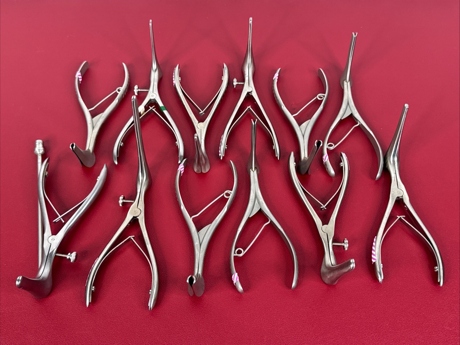 Vintage lot of 12 Stainless Steel Nasal Speculum ENT, XOMED Mueller ESI Storz