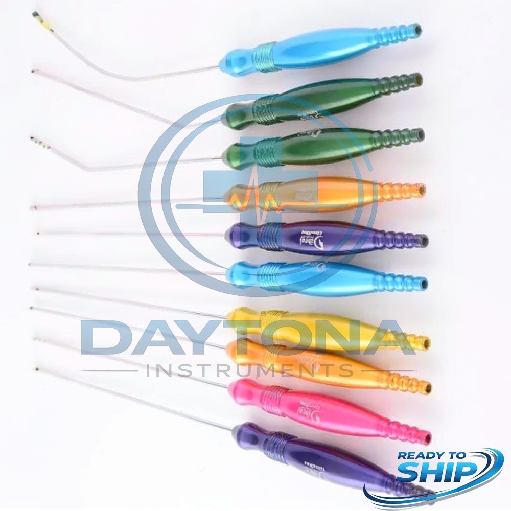 Liposuction Cannulas With Fixed Handle 10 Pcs Set Plastic Surgery Instrument