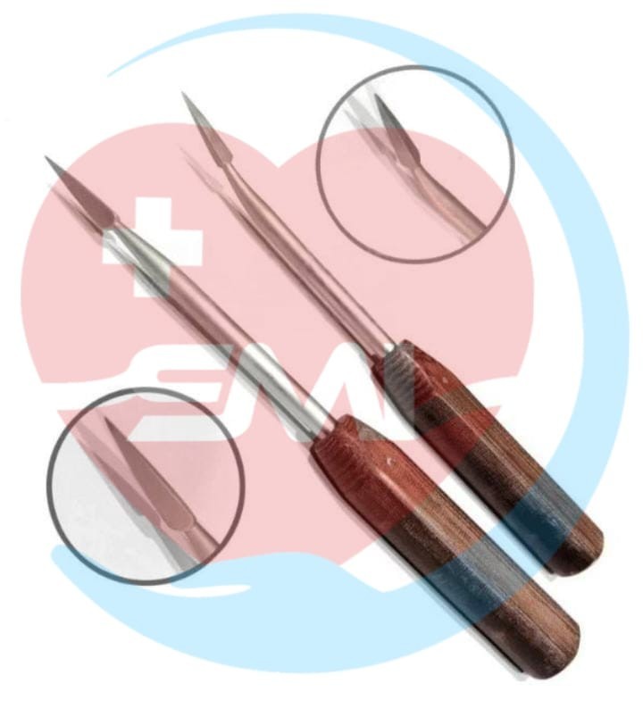 2 Pcs Bone Awl Fiber Handle Straight & Curved Orthopedic Bone Surgery Instrument