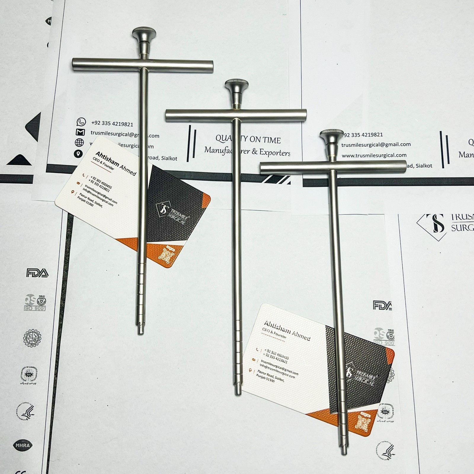 3pc Michele Trephine 6.25″ O.D. 5/16″ Graduated 0.25″ to 1.25″ Premium Stainless