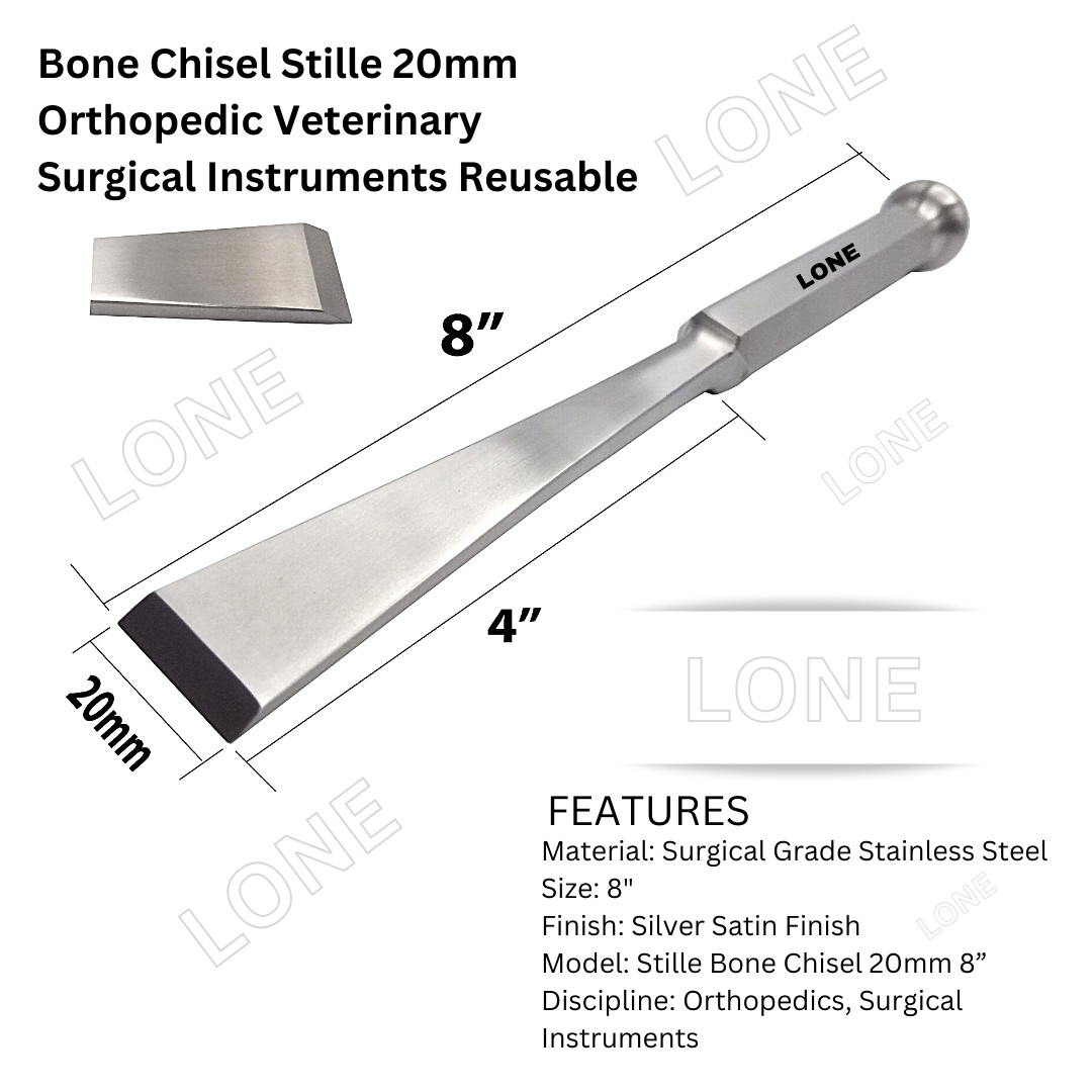 New Bone Chisel Stille 20mm 8″ Orthopedic Veterinary Surgical Instruments