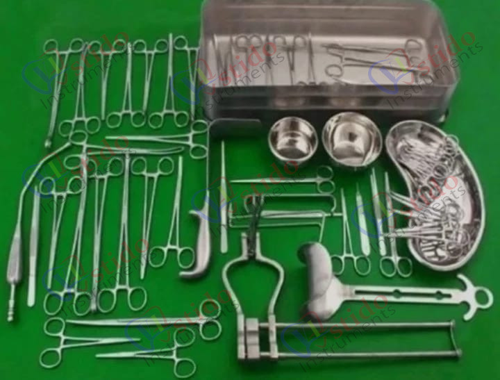 Cesarean Surgical Instrument Set 59 pcs–OB/GYN C-Section Kit with Sterilization