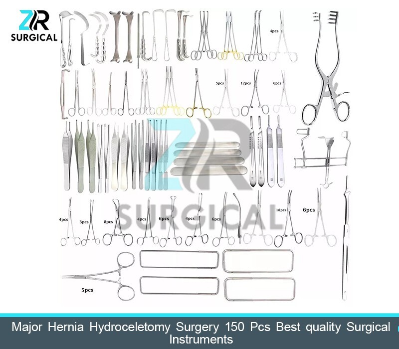 Major Hernia Hydroceletomy Surgery 150 Pcs Best quality Surgical Instruments