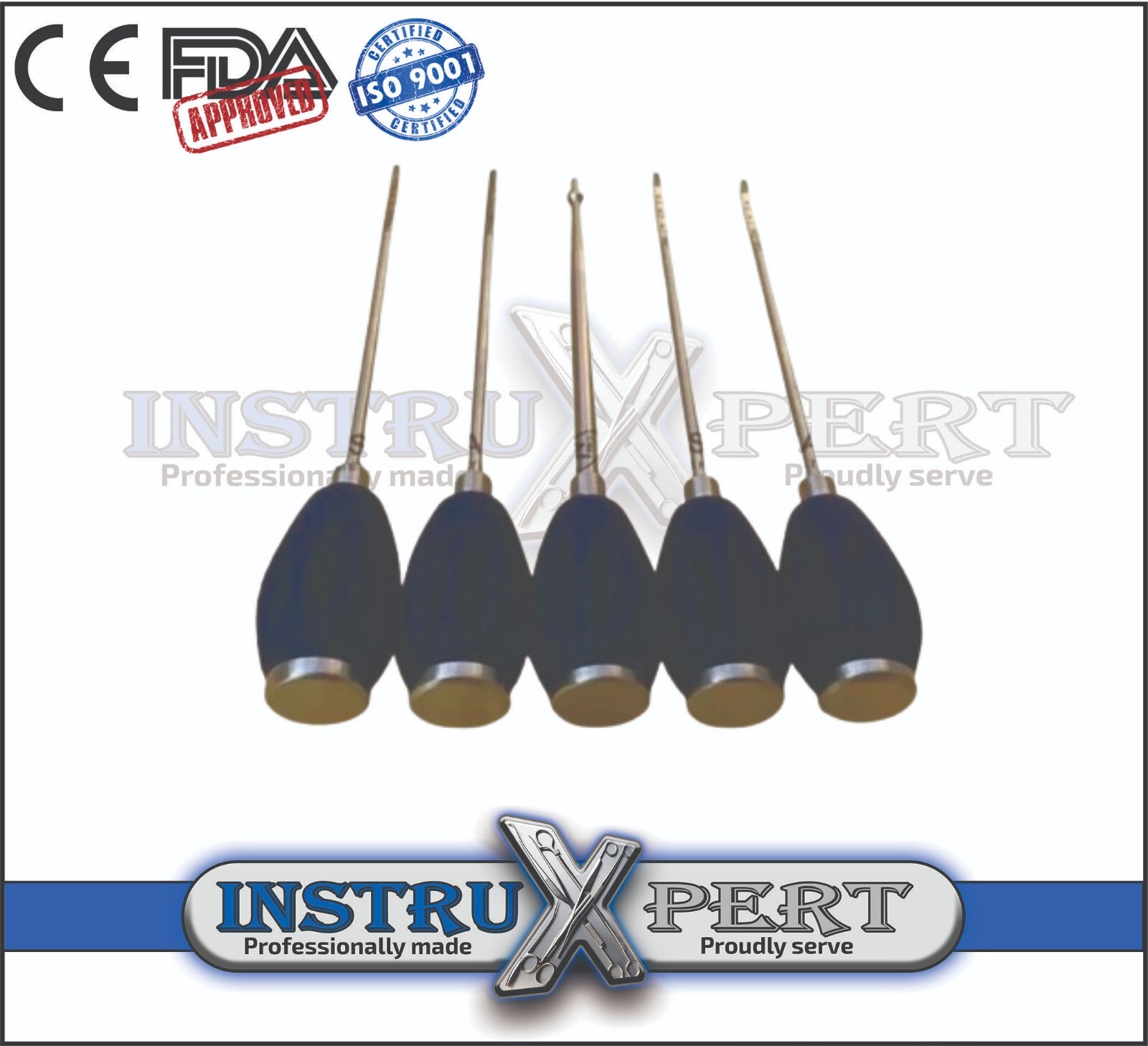 Spine Prods and Awls Set of 5 Surgical Orthopedics Instruments, Neurosurgery Set