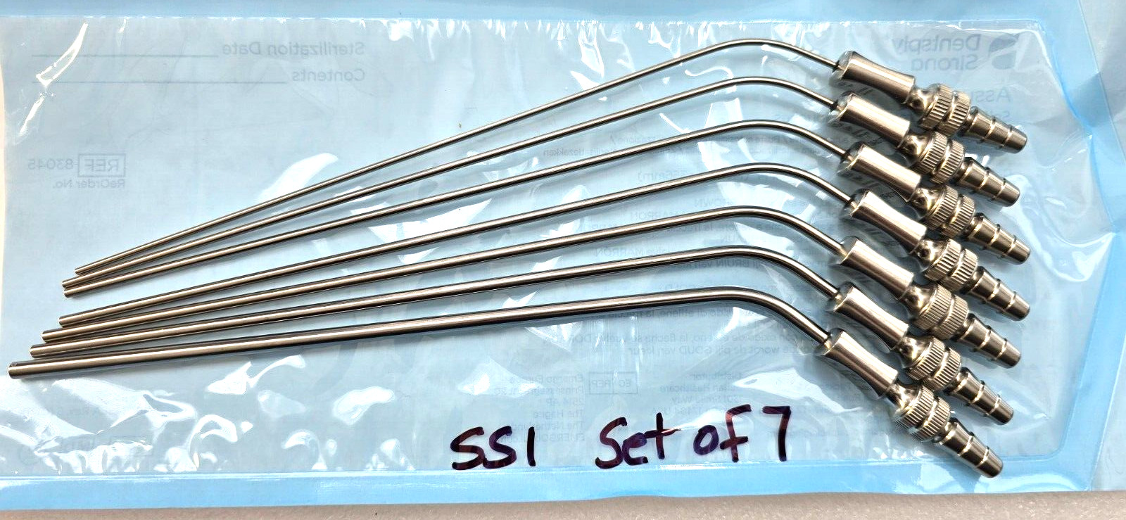 SSI Ultra Surgical Frazier Suction Tube 6,7,8,9,10,11,14FR Angled Set of 7