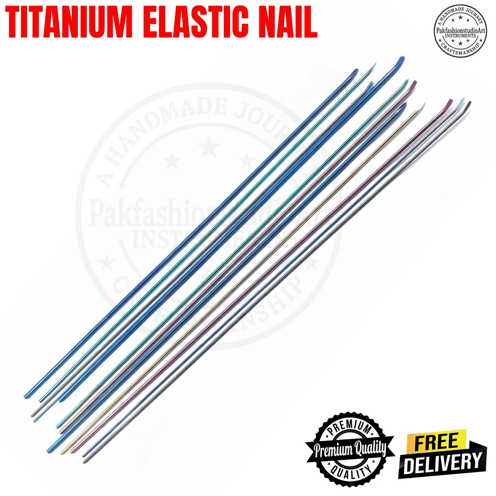 Titanium elastic nail set of 10pcs veterinary surgical instrument (ORTHOPLUS)