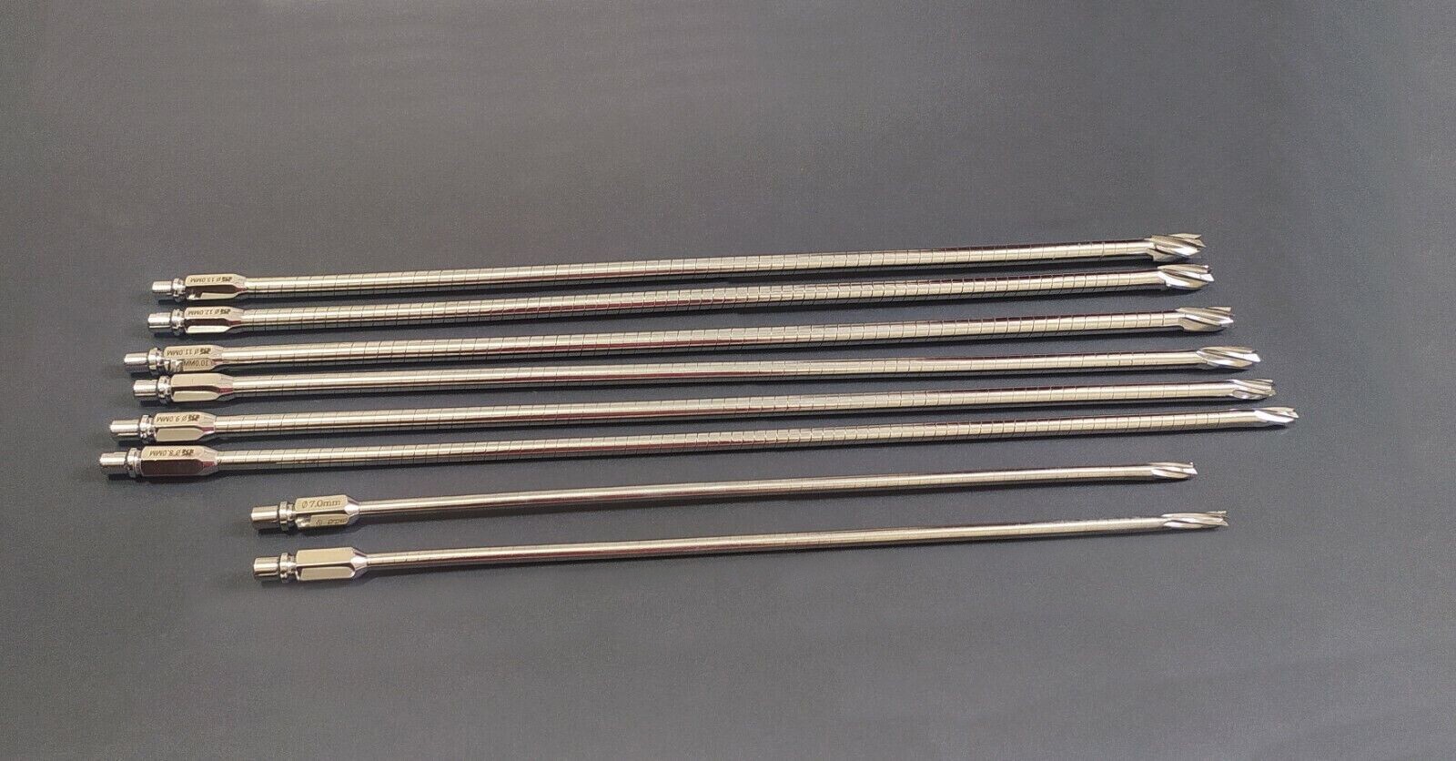 Veterinary Cannulated Flexible Reamer 6mm to 13mm Lot of 8pcs Stainless Steel