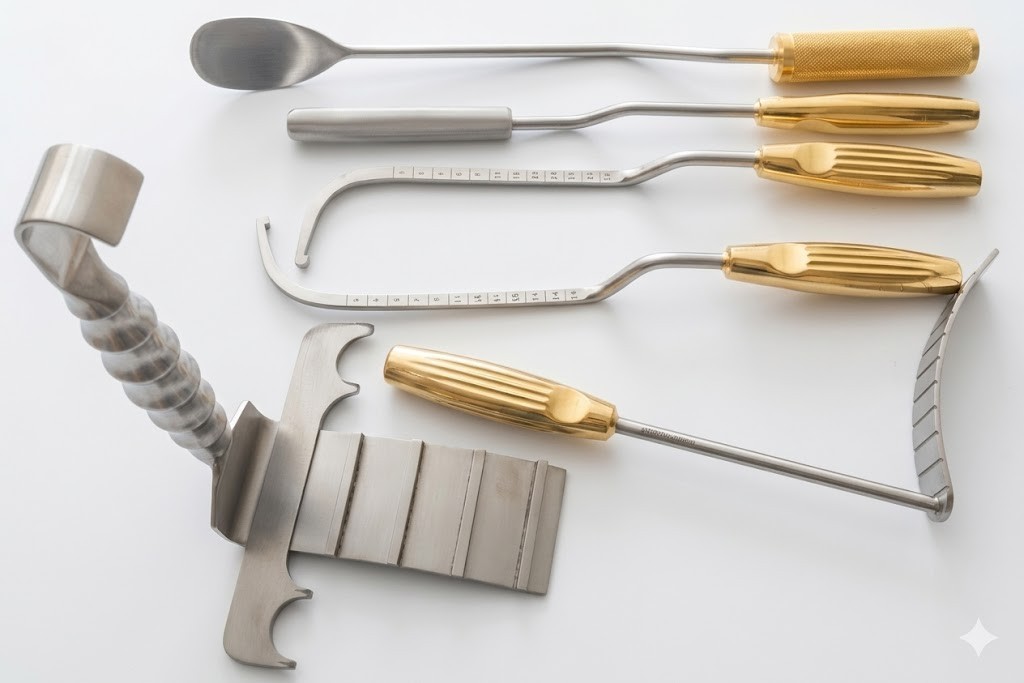 Abdominoplasty Retractor & Breast Dissector Set 6 Pcs Plastic Surgery Instrument