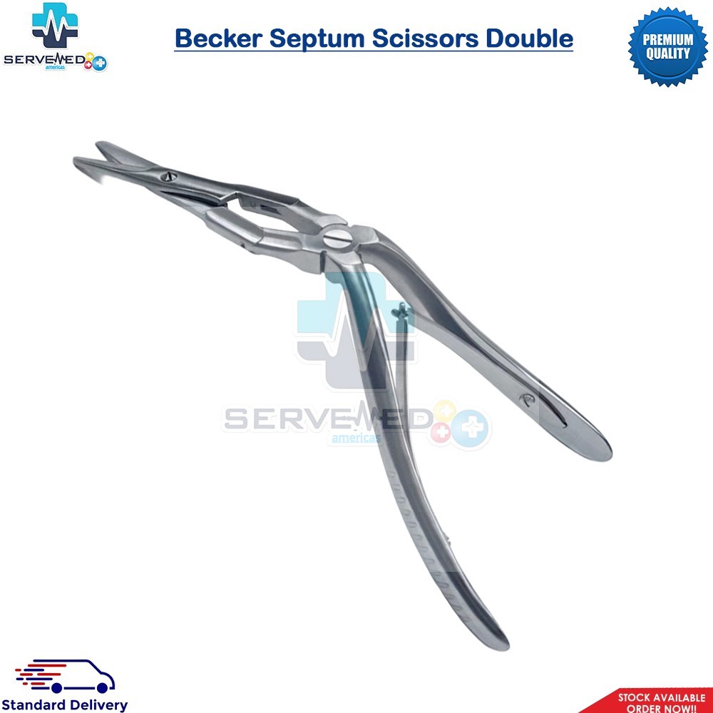 Becker Septum Scissors Double-Action ENT Rhinoplasty Instruments German Steel