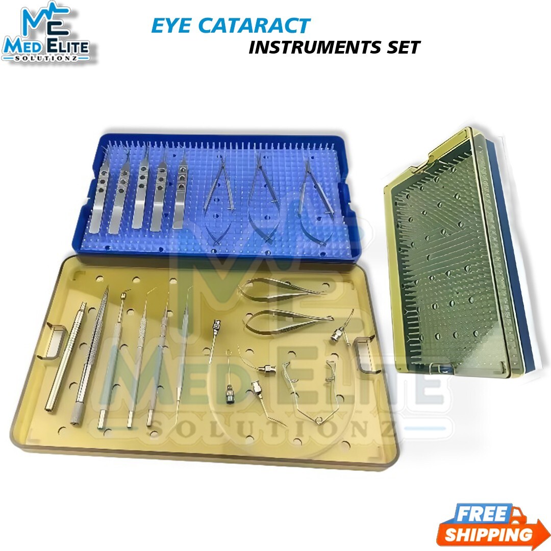 New Eye Cataract Titanium Set Ophthalmic Surgical Instruments Set With Box