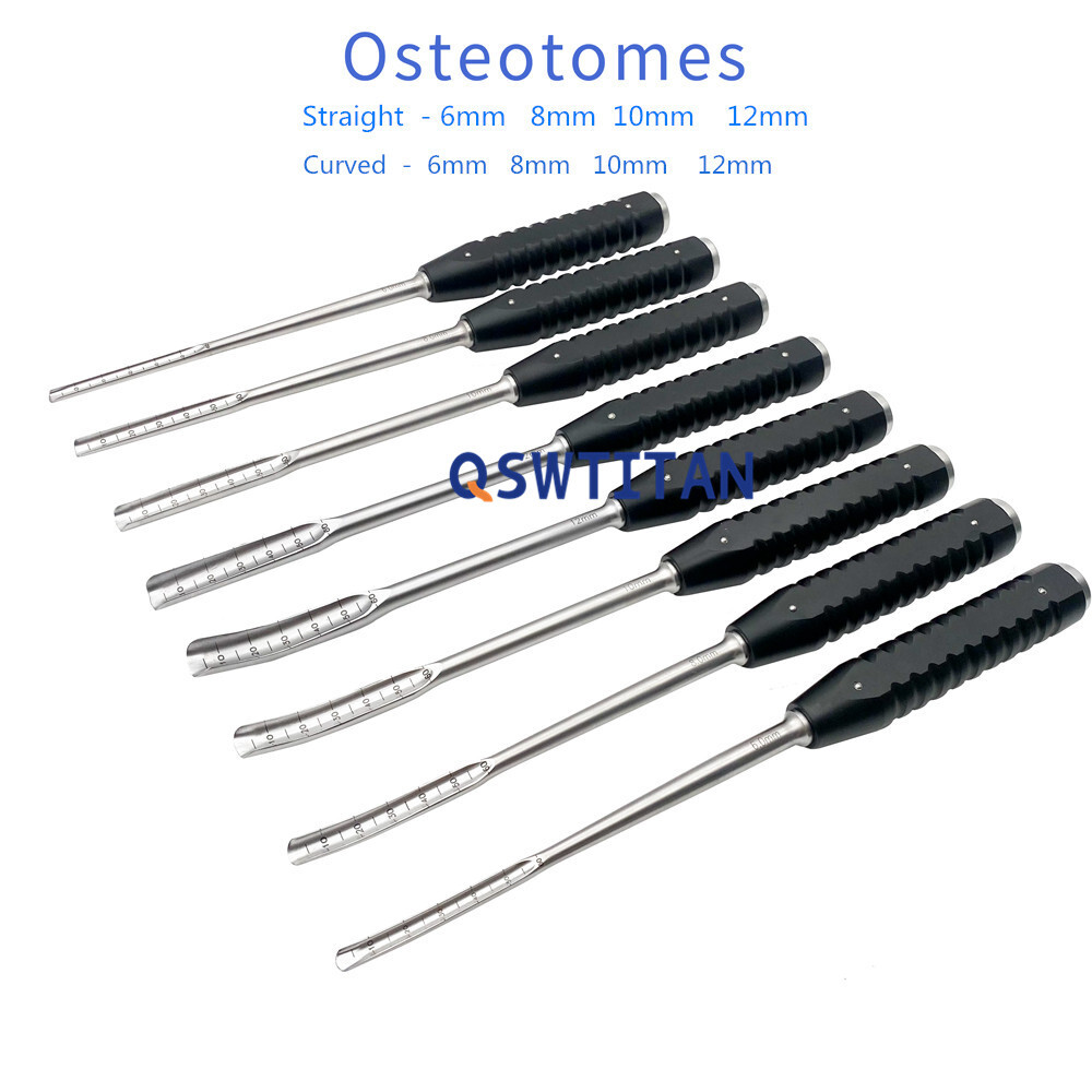 Orthopedic Instrument Osteotome Bone Chisels 6mm-12mm Straight Curved