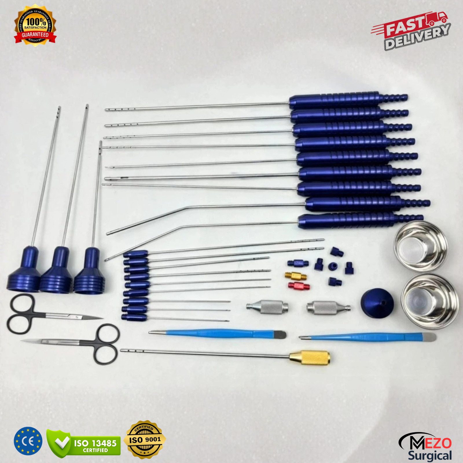 Liposuction Cannulas Set 40 Pcs | Surgical Instruments Kit A+ Stainless Steel