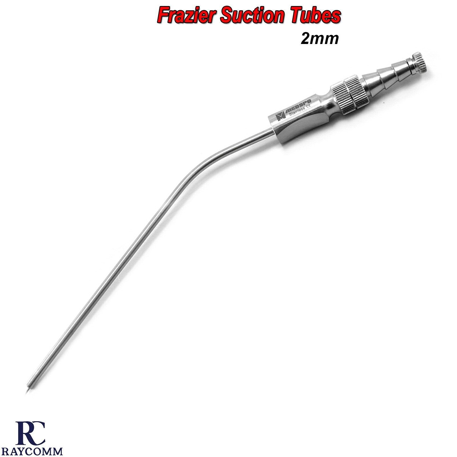 Medspo Frazier Suction Tube (2mm) Aspirator ENT Diagnostic Dental Instruments