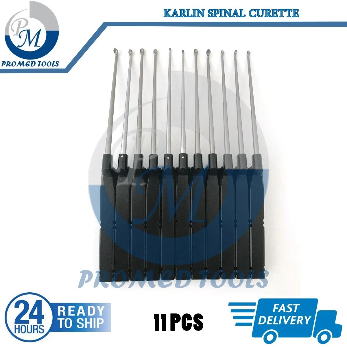Karlin Type Spinal Curette Set 11 Pcs Orthopedic Surgical Instruments Stainless