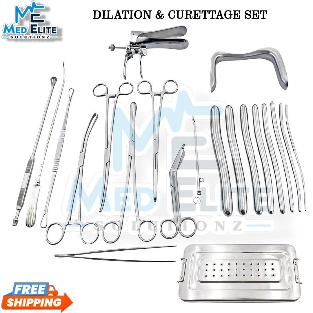 Dilation and curettage Instruments Set of 21 Pieces Gynecology Instrument Set