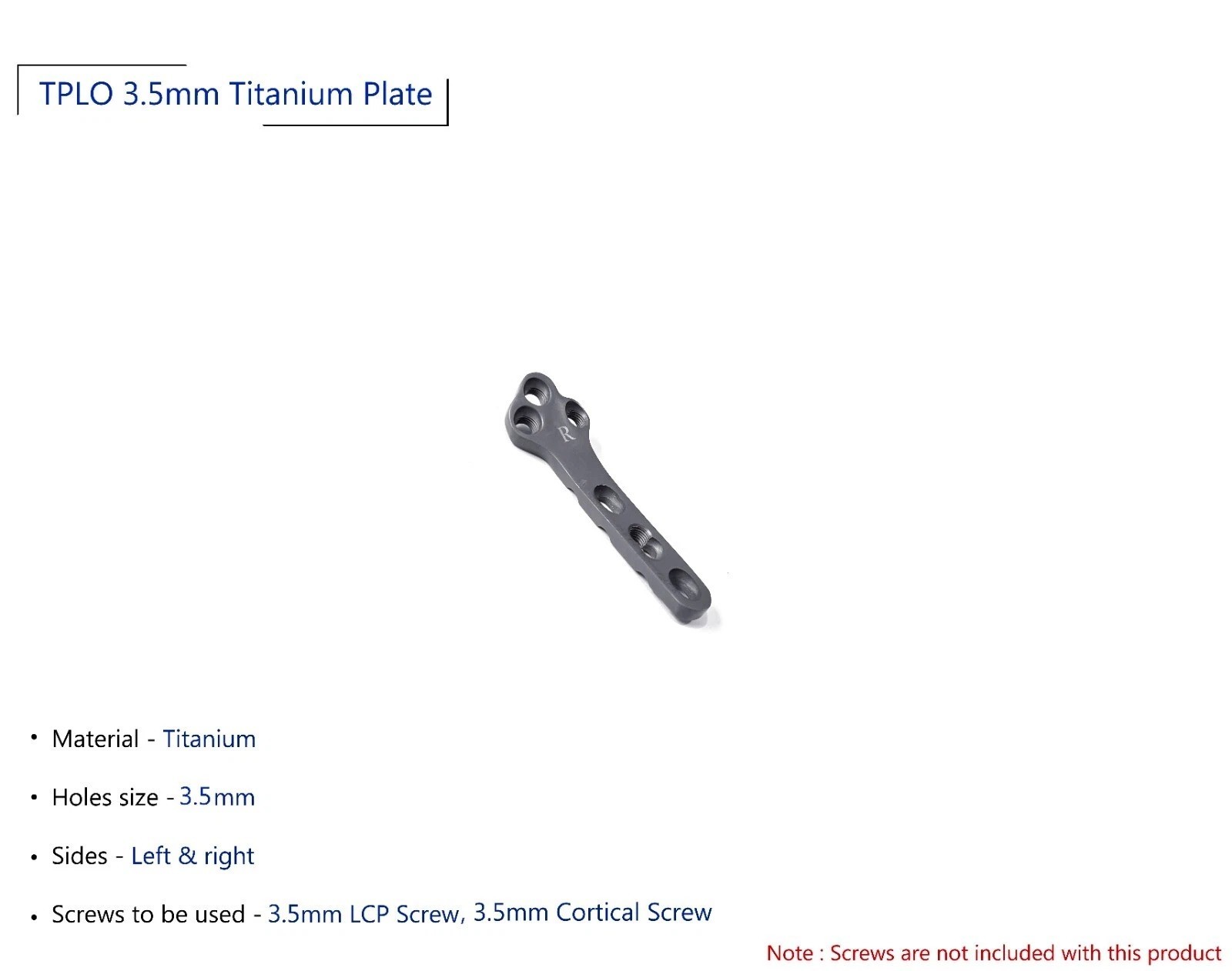 TPLO Locking 3.5mm Plate lot of 10 pcs veterinary