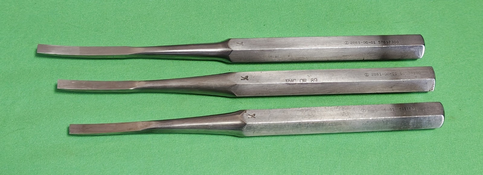 Lot Of 3 Zimmer Hibbs Chisel / Osteotome Instruments 2881-00-01