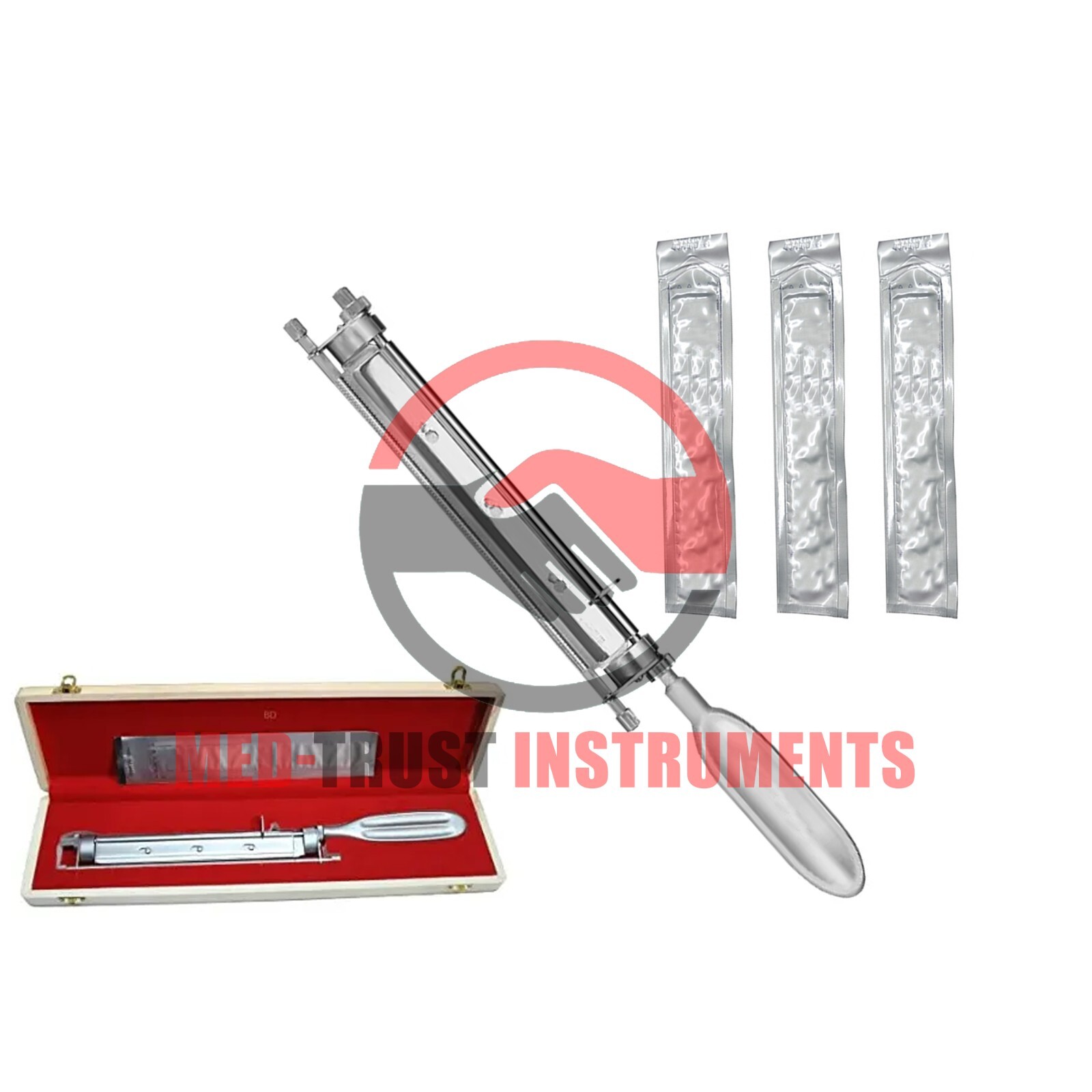 Silver Skin Graft Knife Handle Dermatome with 3 extra Blades Surgical Instrument