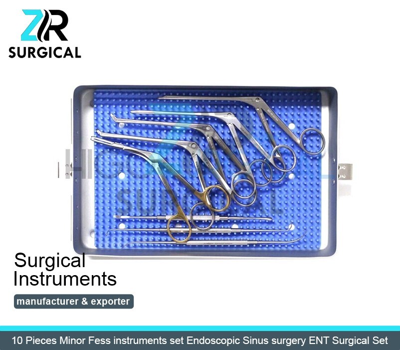 Minor Fess Instruments Set Endoscopic Sinus surgery ENT Surgical 10 Pieces Set