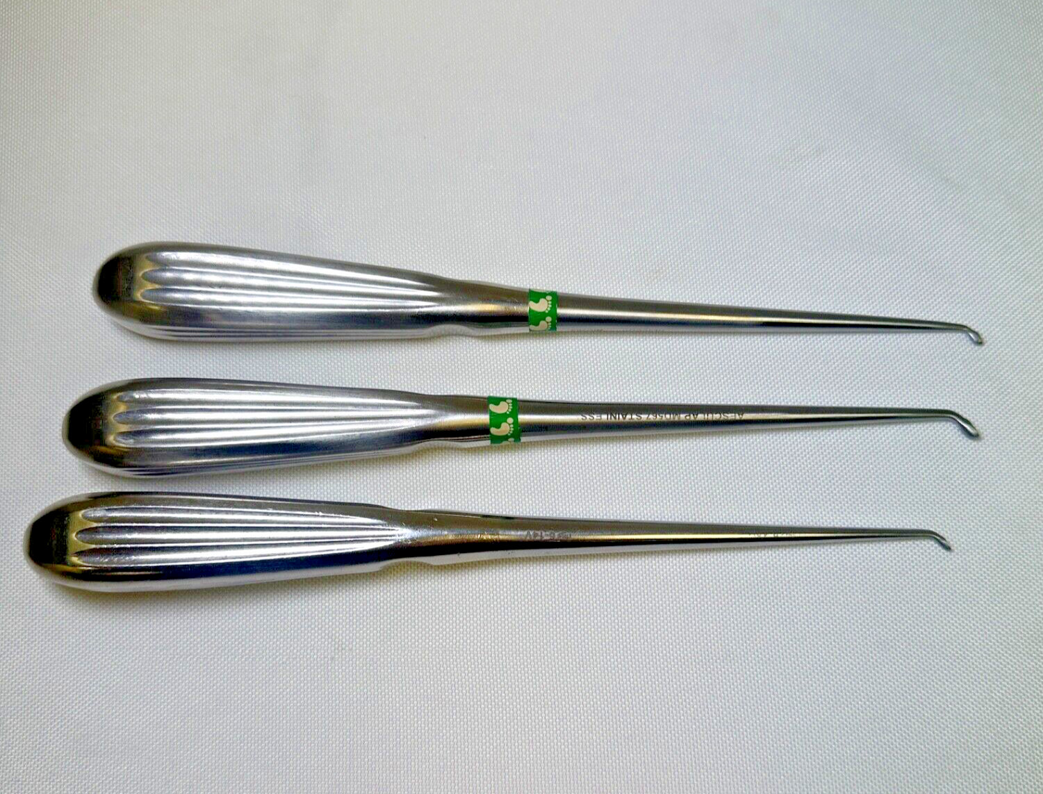 Set of 3 Aesculap EPSTEIN Bone Curettes Sizes 0,2,3