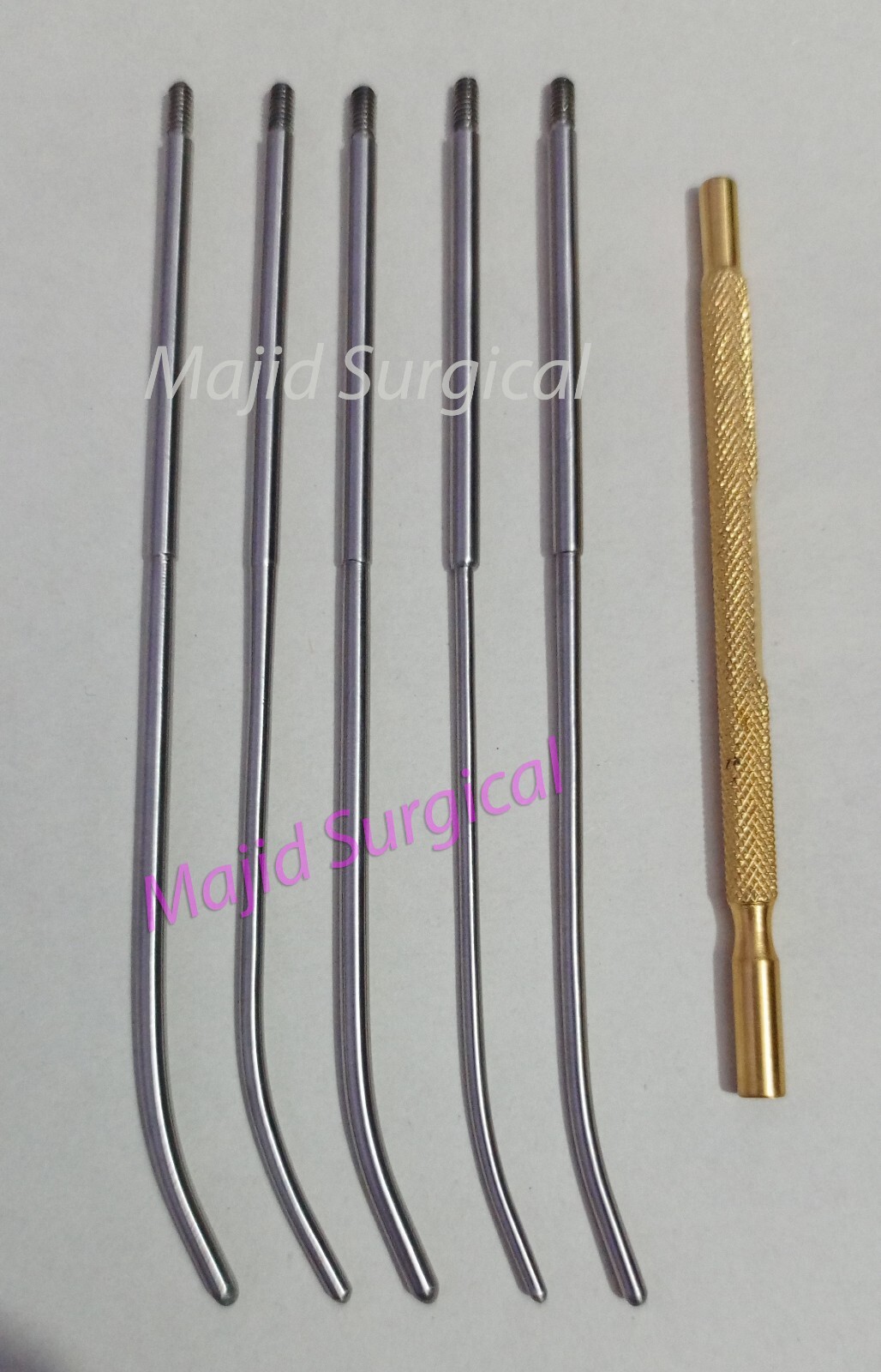 Mini Cervical Dilator Set Gold Handle with Case 5 Piece Surgical Tool