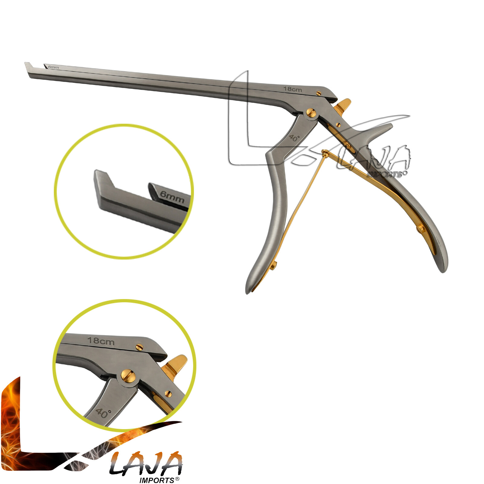 Kerrison Cervical Rongeurs 18cm Upward Cutting at 40° 6mm Bite Orthopedic OP-043