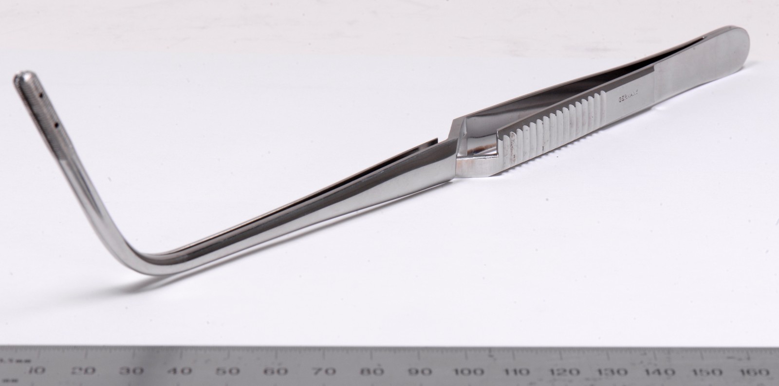 Storz #N-7805 Jackson Forceps 10″ Curved Surgical 1×2 Teeth Laryngeal Stainless