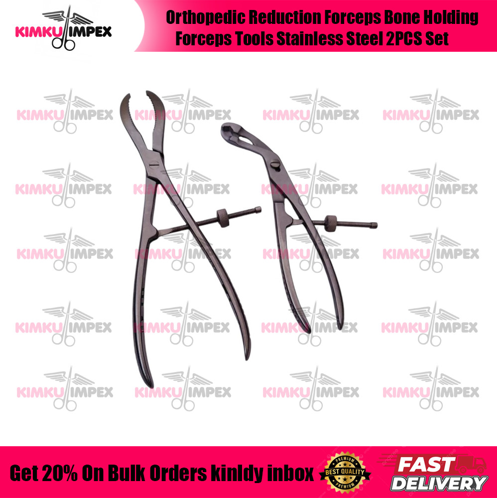 Orthopedic Reduction Forceps Bone Holding Forceps Tools Stainless Steel 2PCS Set