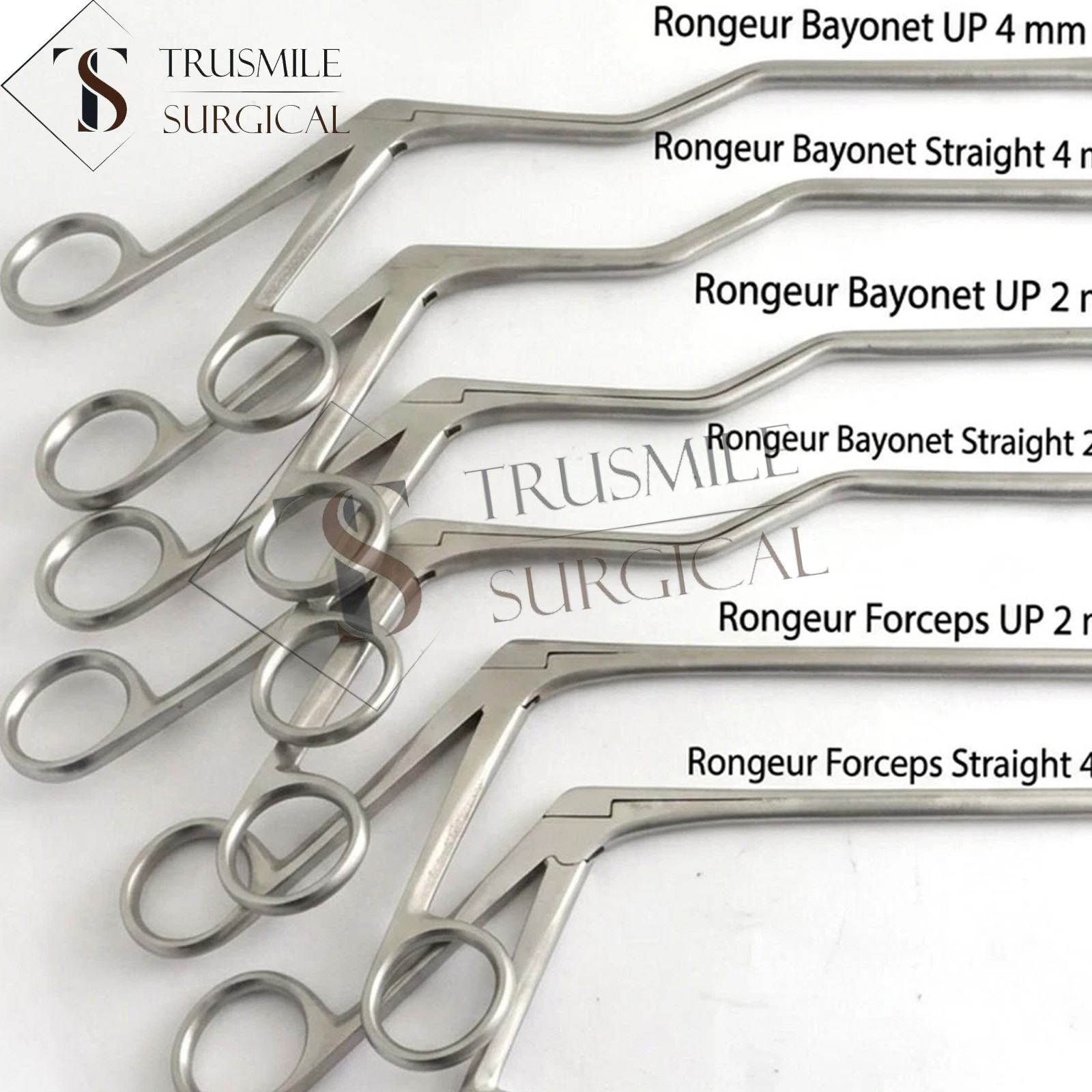 Rongeur Bayonet Disc Cushing Forceps Straight Up 2,4 mm 6 PCs Set