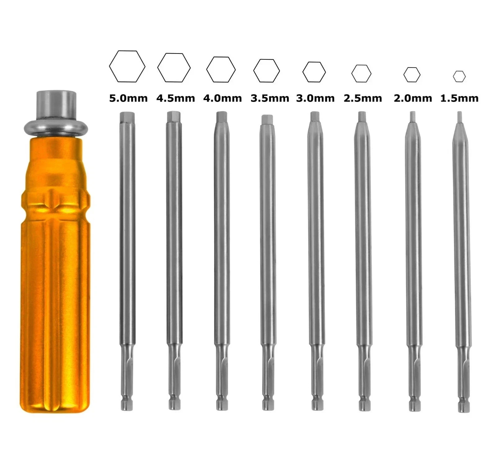 Orthopedic Bone Screwdriver 9Pc Set Quick Coupling Handle Surgical Instruments
