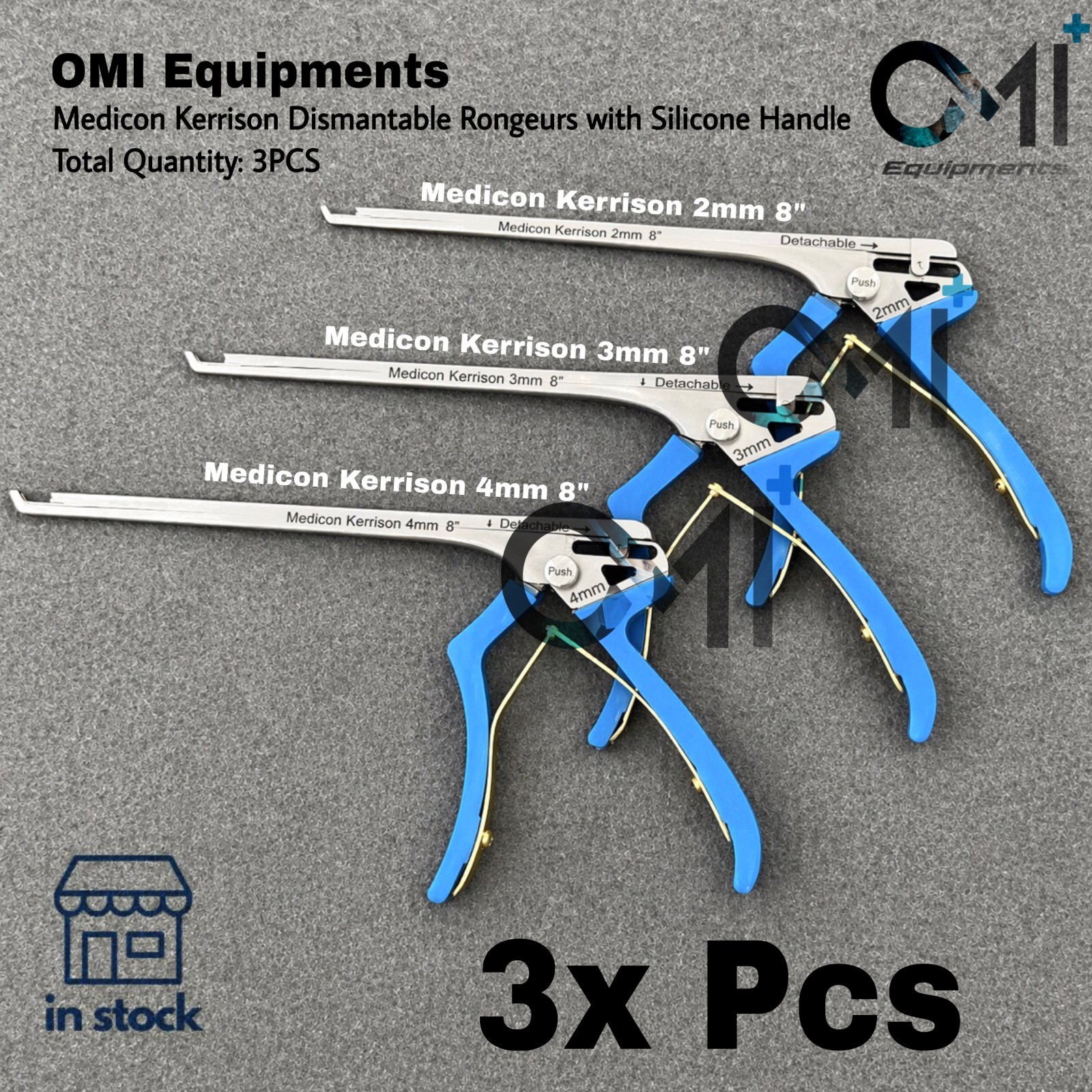 Medicon Kerrison Dismantable Rongeurs With Silicone Handle Cervical, Spine Set