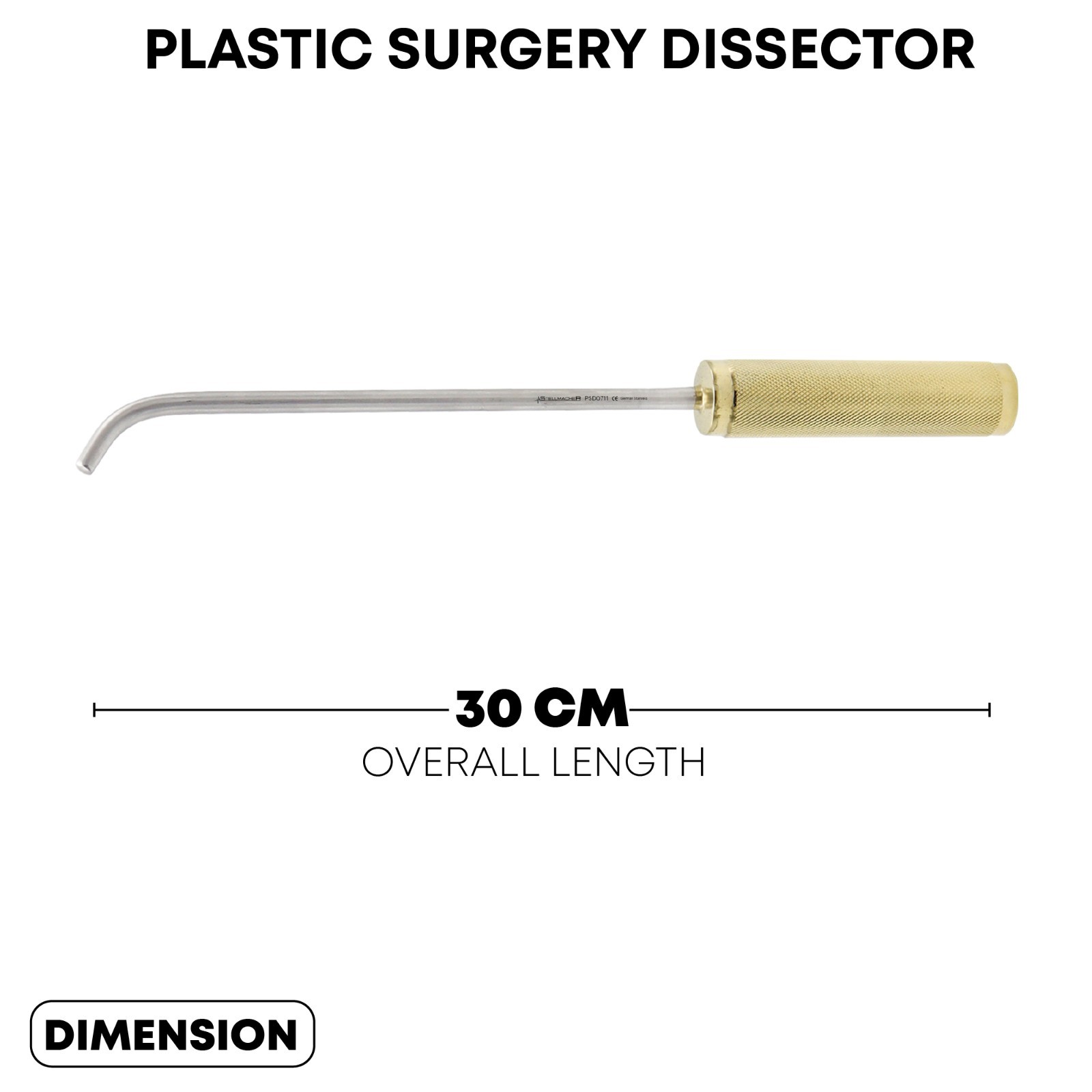 EMORY Style Breast Dissector Plastic Surgery Breasts Dissectors Curved 30 cm