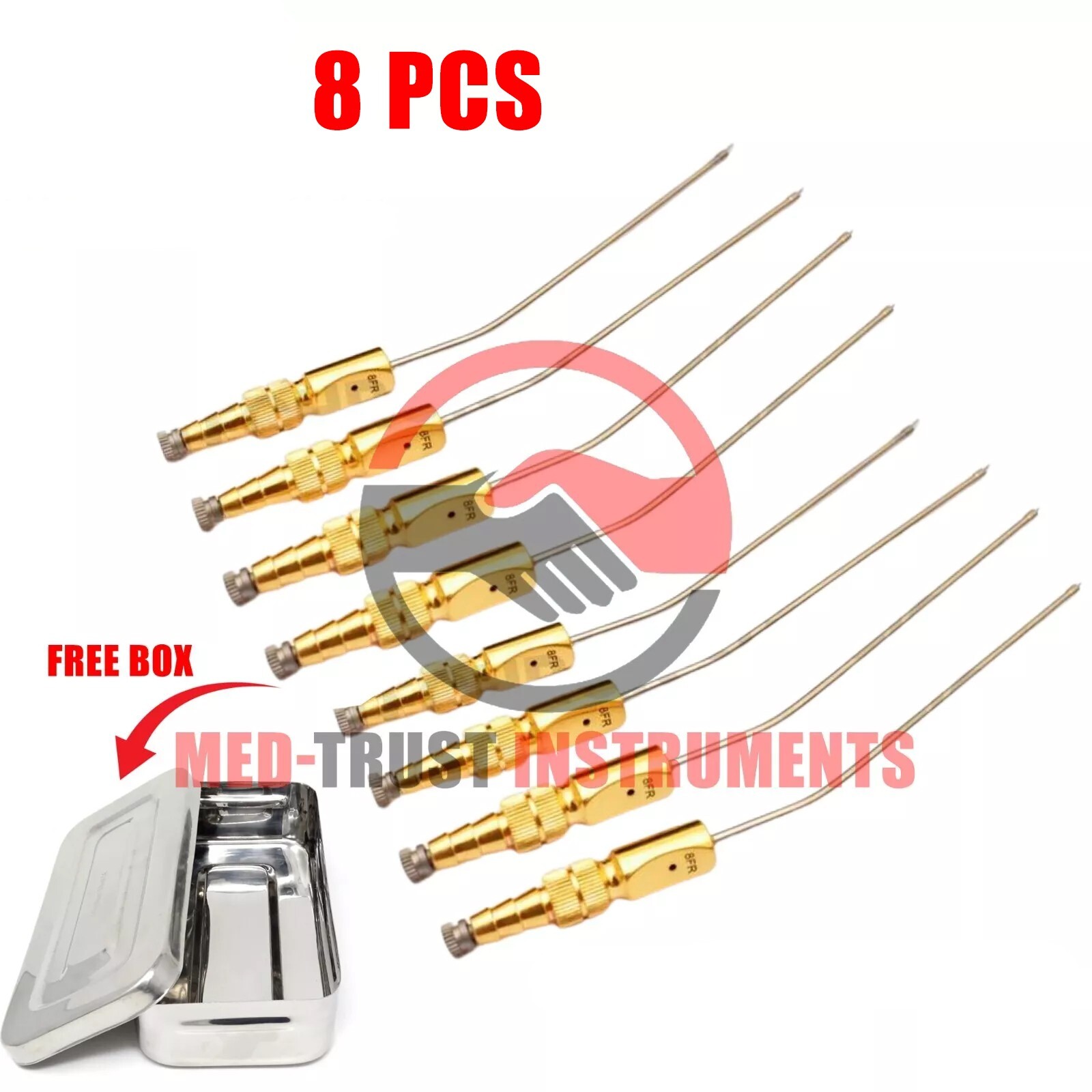 Frazier Suction Tube With Atraumatic Tip Surgical Instruments Set of 9 Pieces