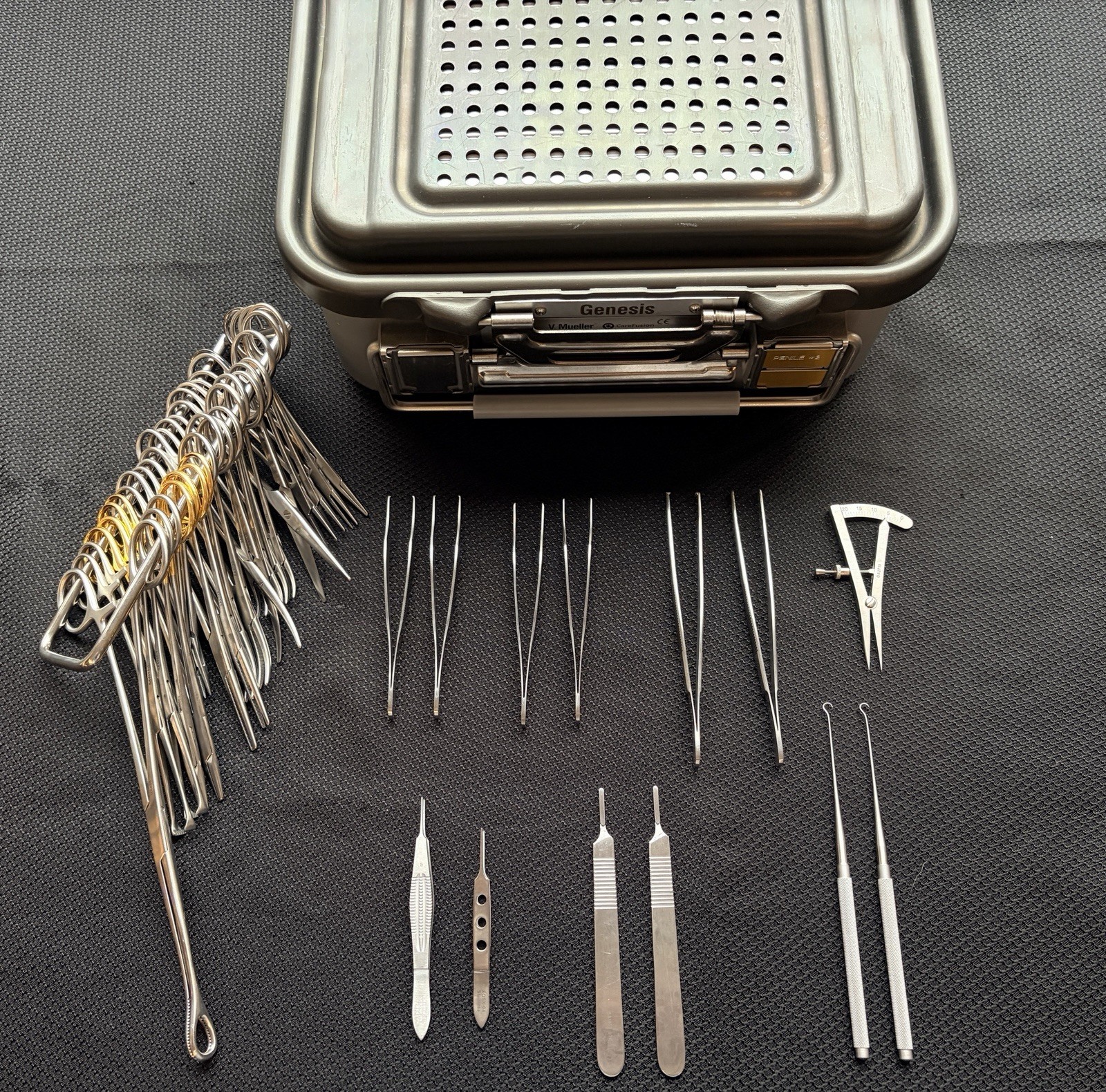 36 pc V. Mueller Penile Surgical Instrument Tray w/ Case – Urology