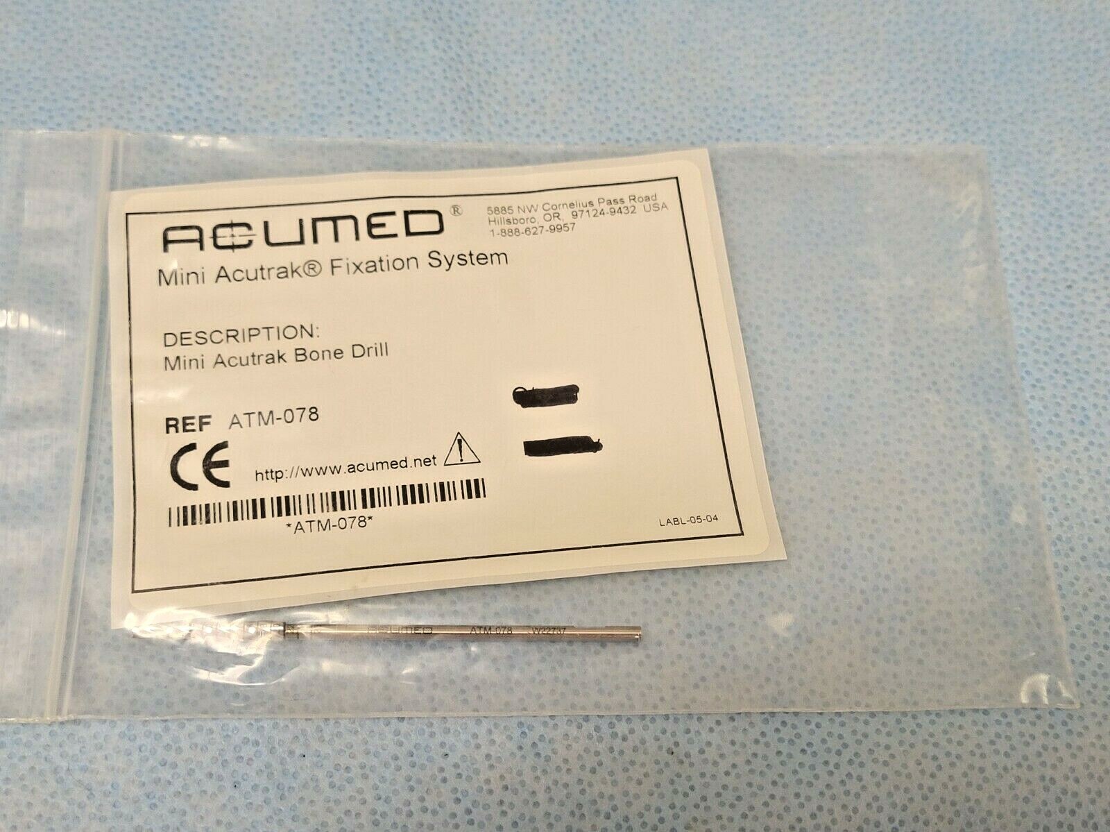 Acumed ATM-078 Mini Surgical Drill Bit Cannulated Calibrated Tapered 2.3 3.4 mm.