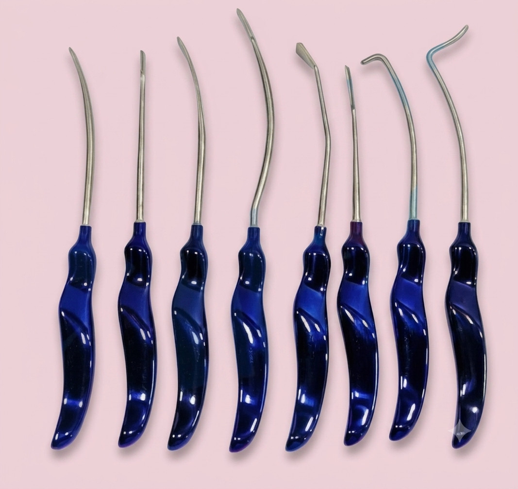 Face Lift Browlift Dissector & Elevator Plastic Surgery Instruments Set of 8 Pcs