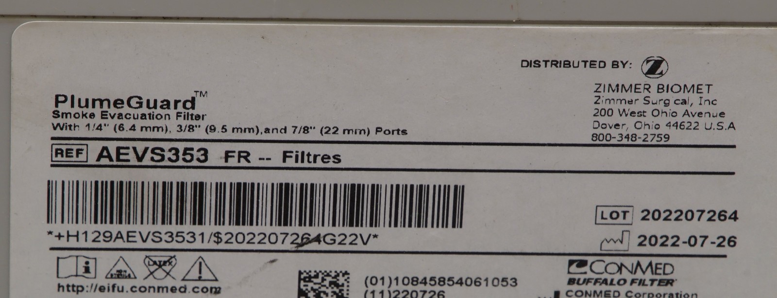 Zimmer AEVS353 PlumeGuard Filter (R9)
