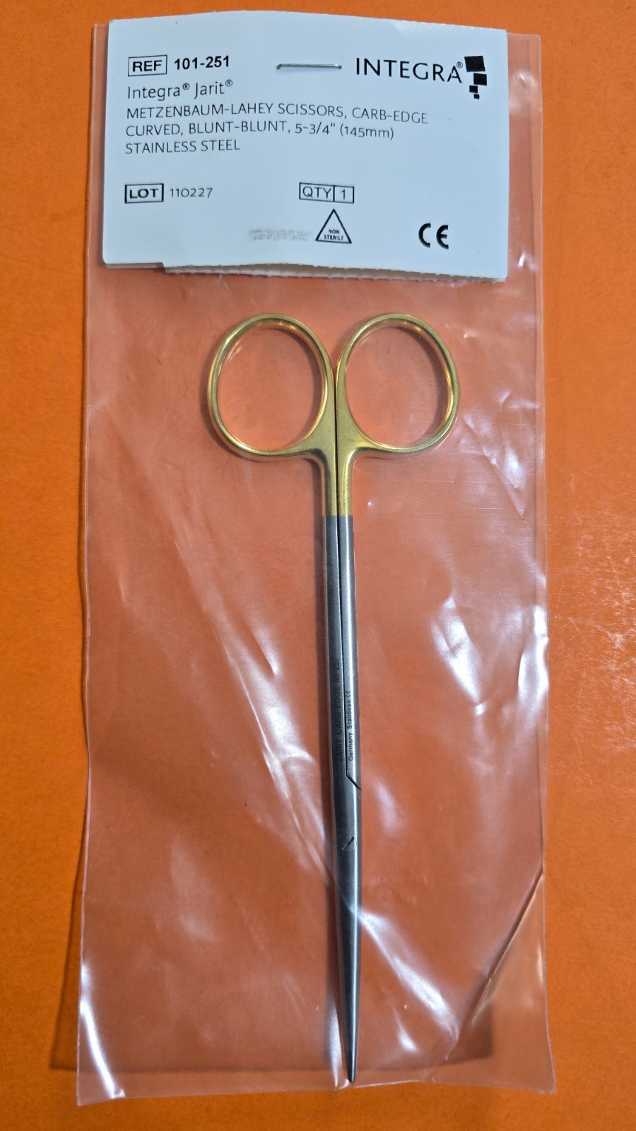 Jarit 101-251 Surgical Metzenbaum Lahey Scissors, 5 3/4″ Curved Carbide Edge