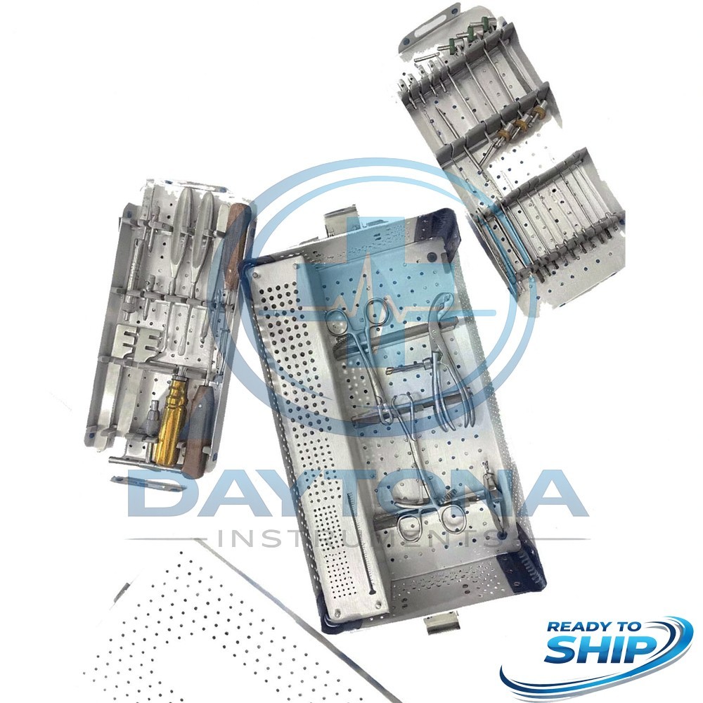 LCP mini fragment instrument set with empty screws rack and box (35 Pcs)