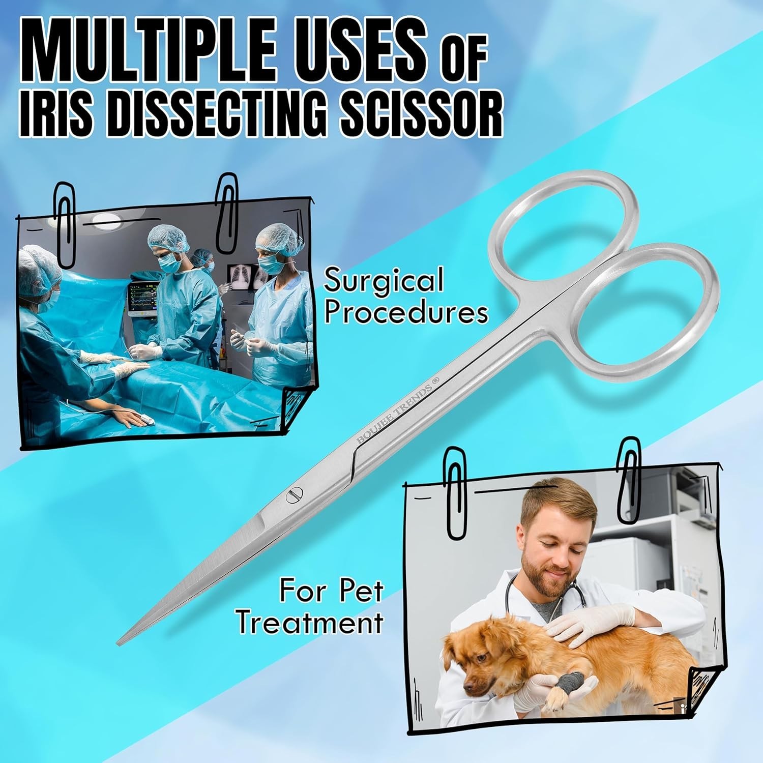 Iris Micro Dissecting Scissors 4.5″ Fine Point Skin Tag Medical Surgical
