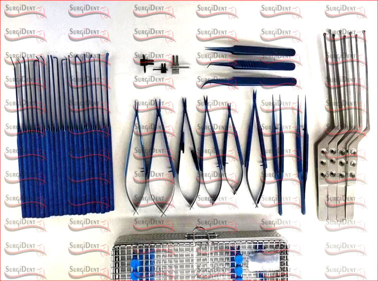 Neuro Surgical Instruments Micro Surgical Instruments Set With Steel Box 39 Pcs