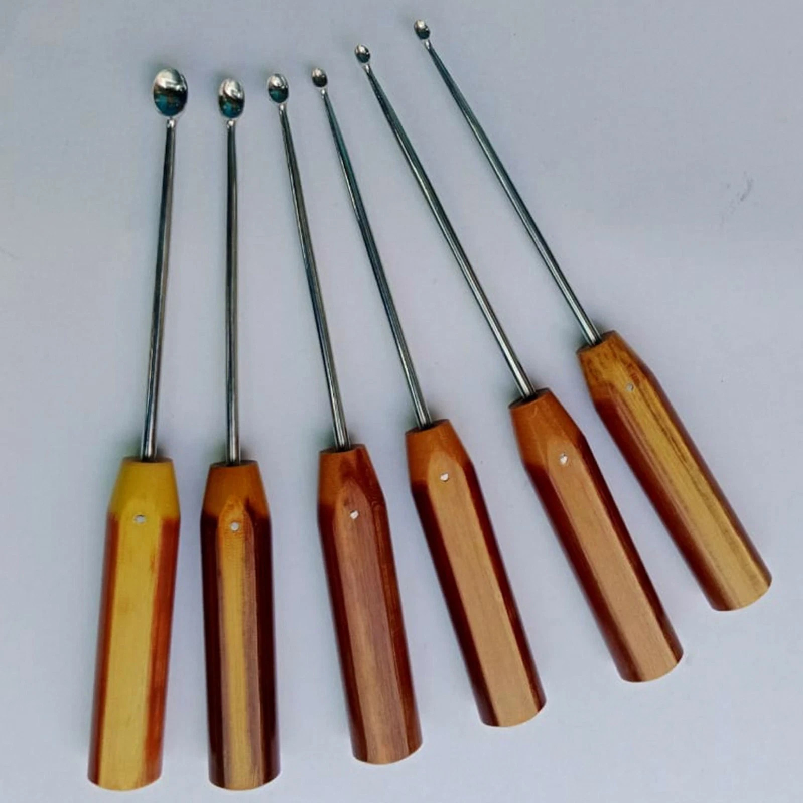 Halle Bone Curette Fiber Handle Set of 6 Orthopedic Surgical Instruments