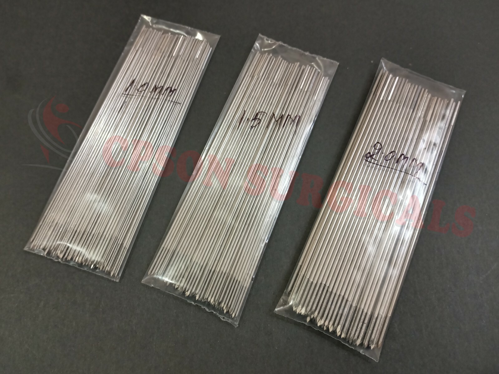 Threaded K Wire 1.0mm, 1.5mm & 2.0mm (Lot of 300pcs) Veterinary Instrument SS
